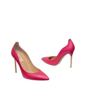 Valentino Garavani Women's Rockstud Pointed Toe Leather Heels Pink EU 39 US 9